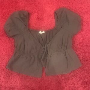 Pacsun- Brown Tie front LA Hearts Top size small